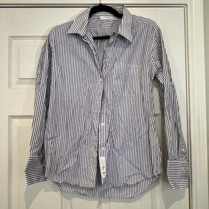 Blue and white striped button down by Claridge + King size large. Never worn.